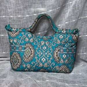 Vera Bradley Totally Turquoise Gracious Gabby Satchel Handbag Designer NWOT Cond